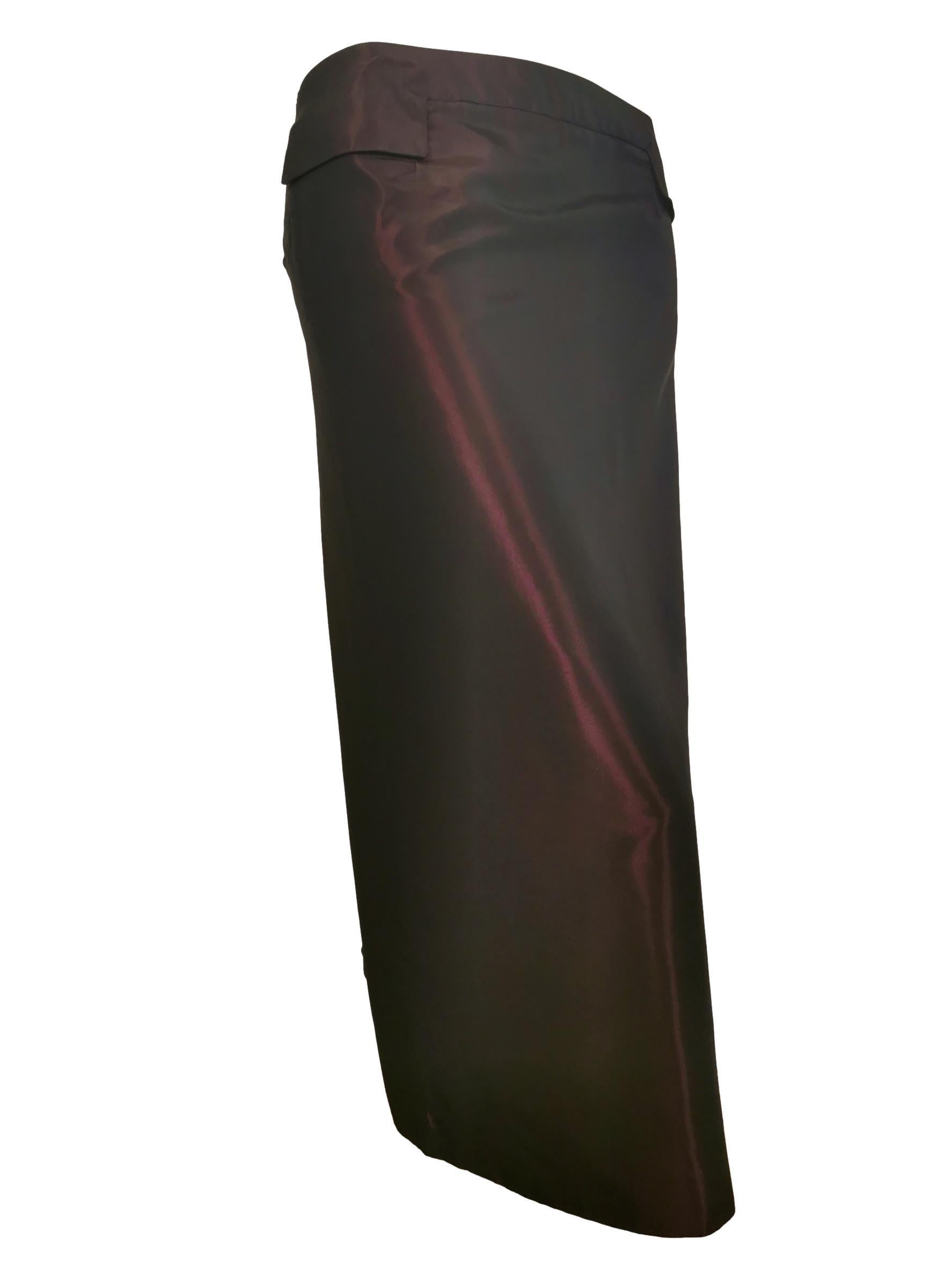 Alexander McQueen Two Tone Kick Pleat Fitted Skirt 1996 For Sale 7