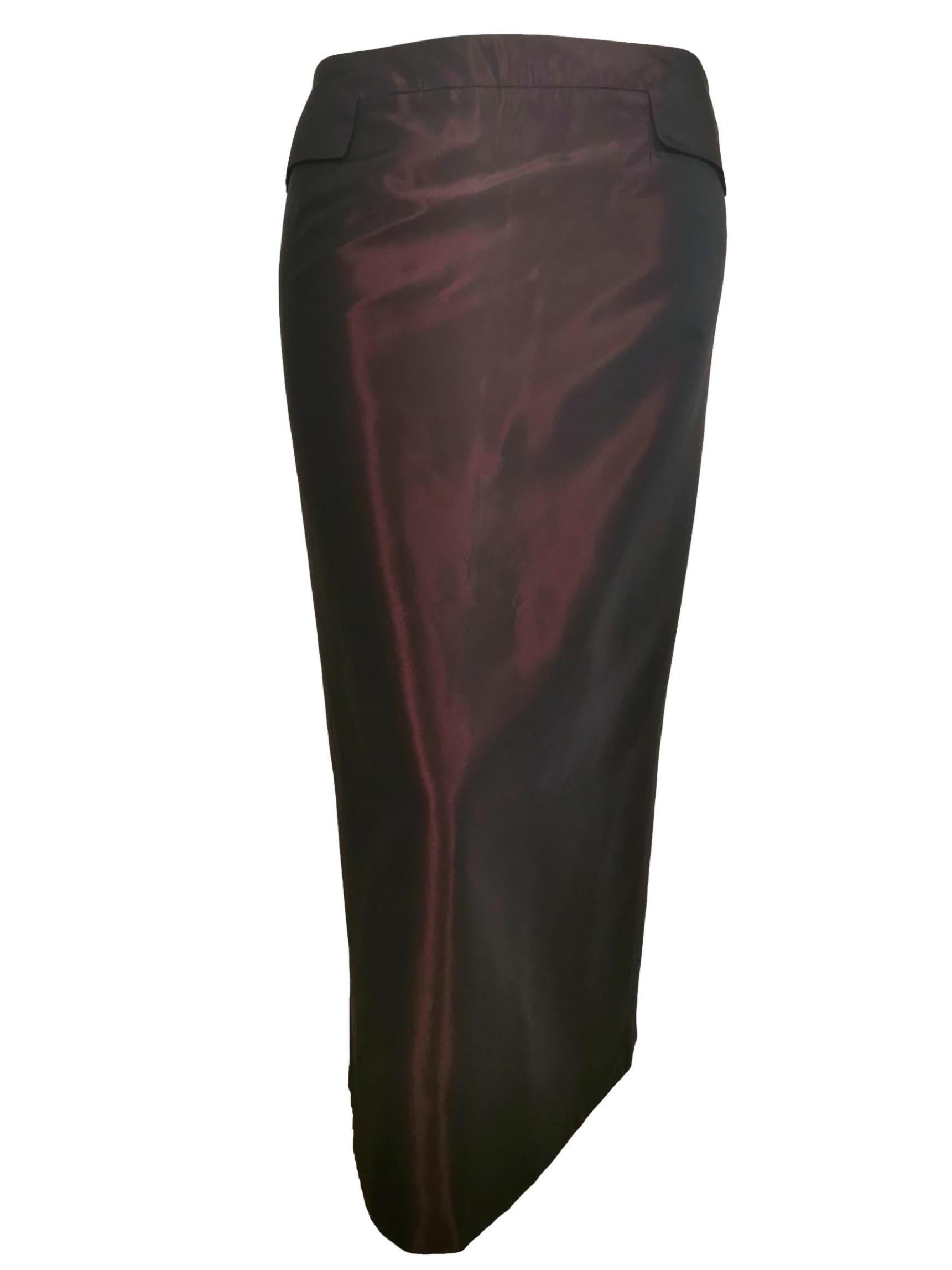 Alexander McQueen Two Tone Kick Pleat Fitted Skirt 1996 For Sale 9