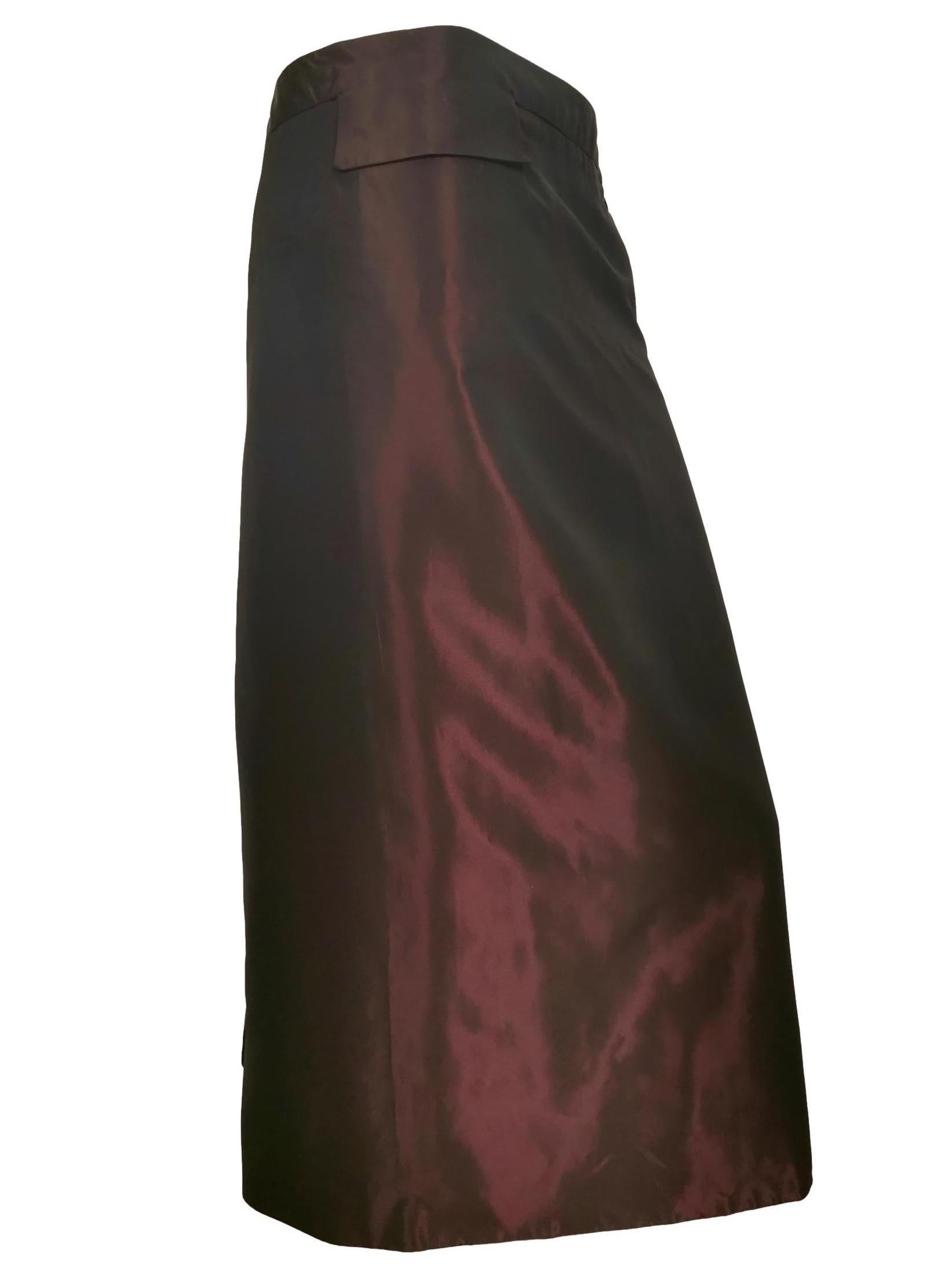 Alexander McQueen Two Tone Kick Pleat Fitted Skirt 1996 For Sale 2