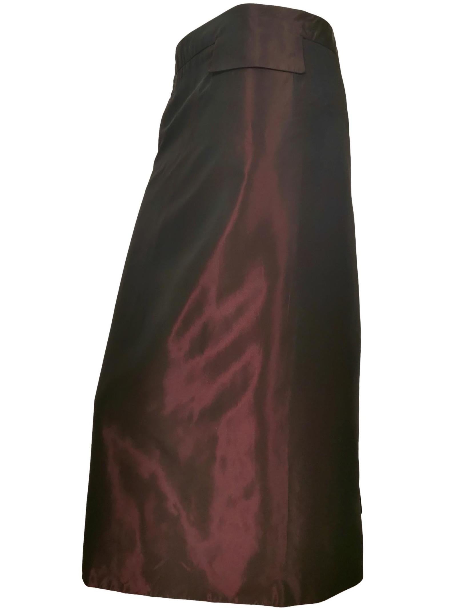 Alexander McQueen Two Tone Kick Pleat Fitted Skirt 1996 For Sale 4