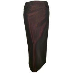 Alexander McQueen Two Tone Kick Pleat Fitted Skirt 1996