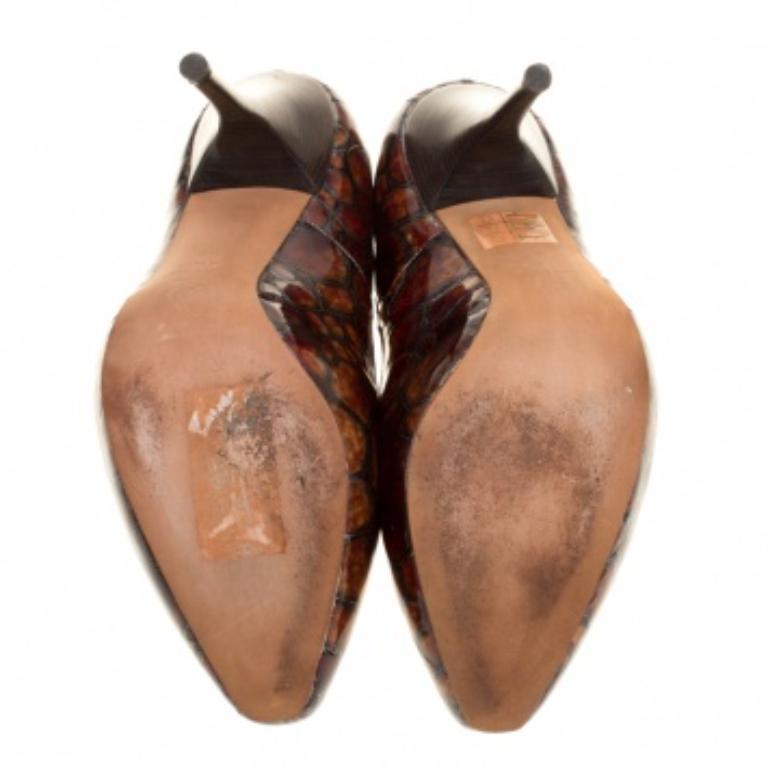 Alexander McQueen - Décolleté in pelle verniciata con guscio di tartaruga bicolore misura 37 in vendita 3