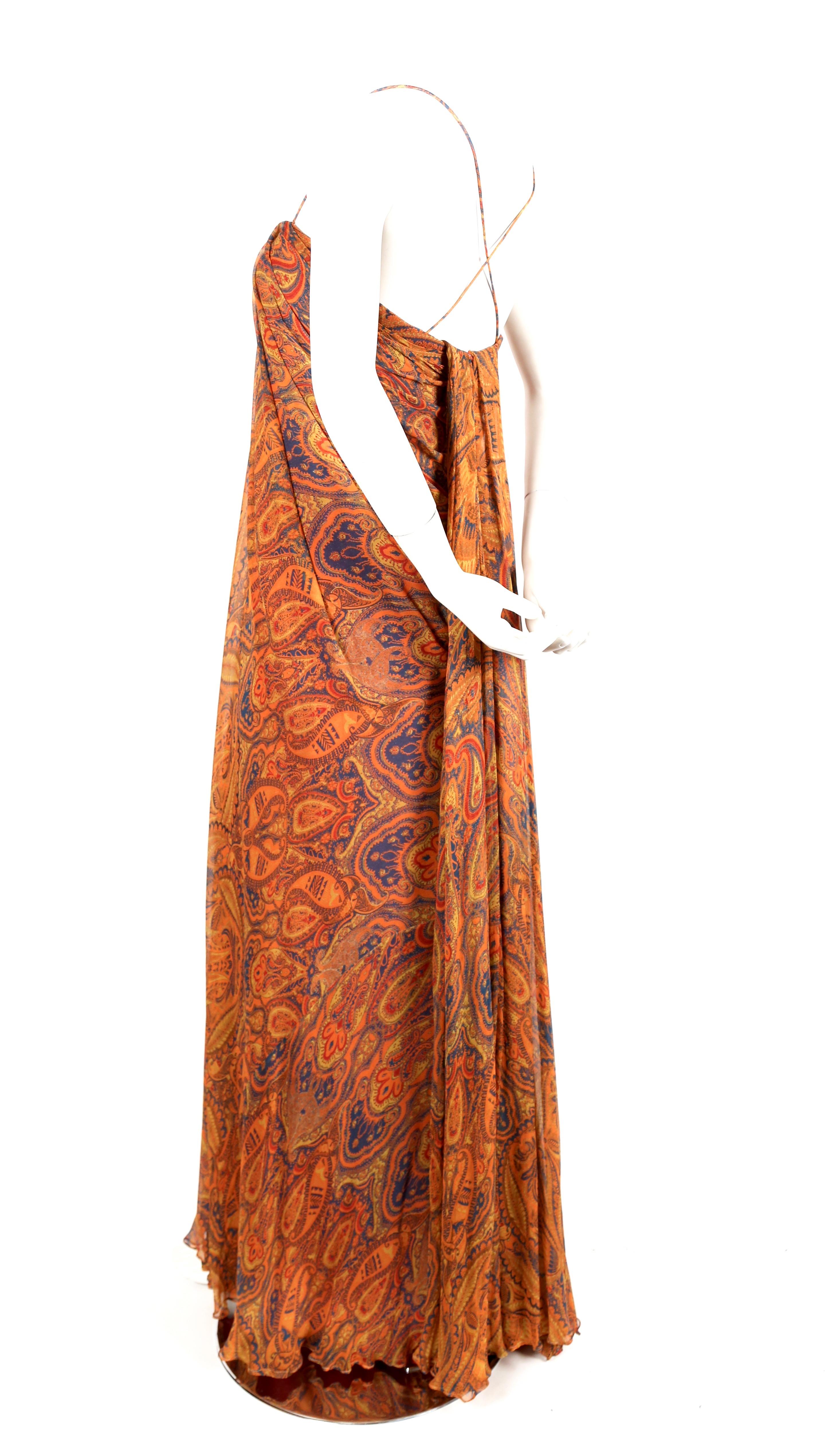 Brown Alexander McQueen Unworn paisley silk chiffon strapless dress, 2009