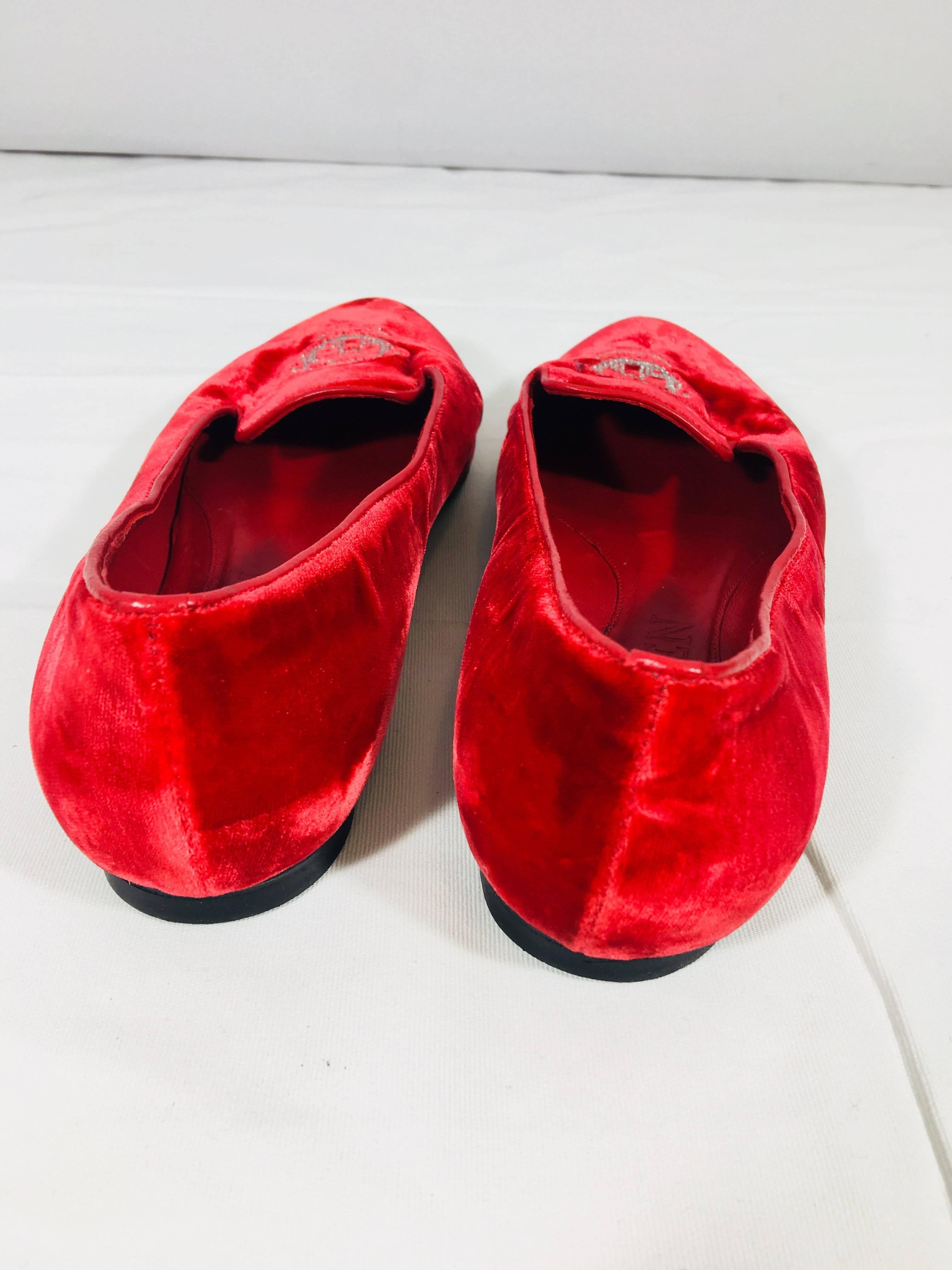 Alexander McQueen Velvet Loafers In Excellent Condition In Bridgehampton, NY
