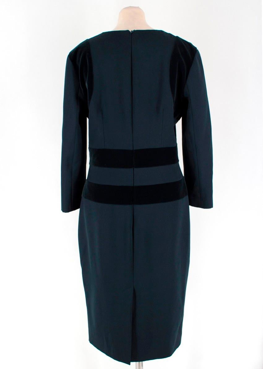 Black Alexander McQueen Velvet Panelled Midi Dress - Size Small For Sale