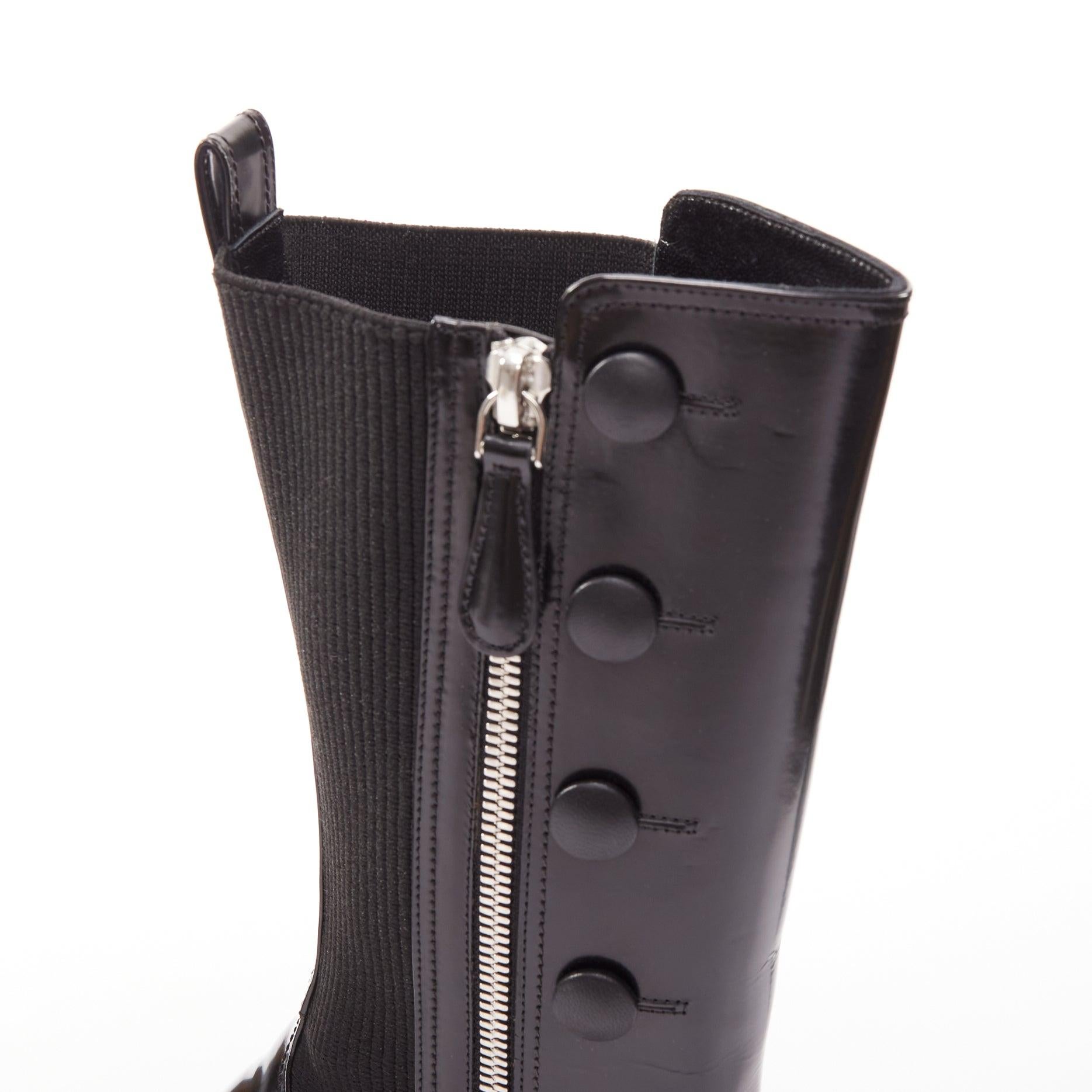 Alexander McQueen stivali vittoriani a punta in pelle nera e argento con tacco a spillo EU38 in vendita 3