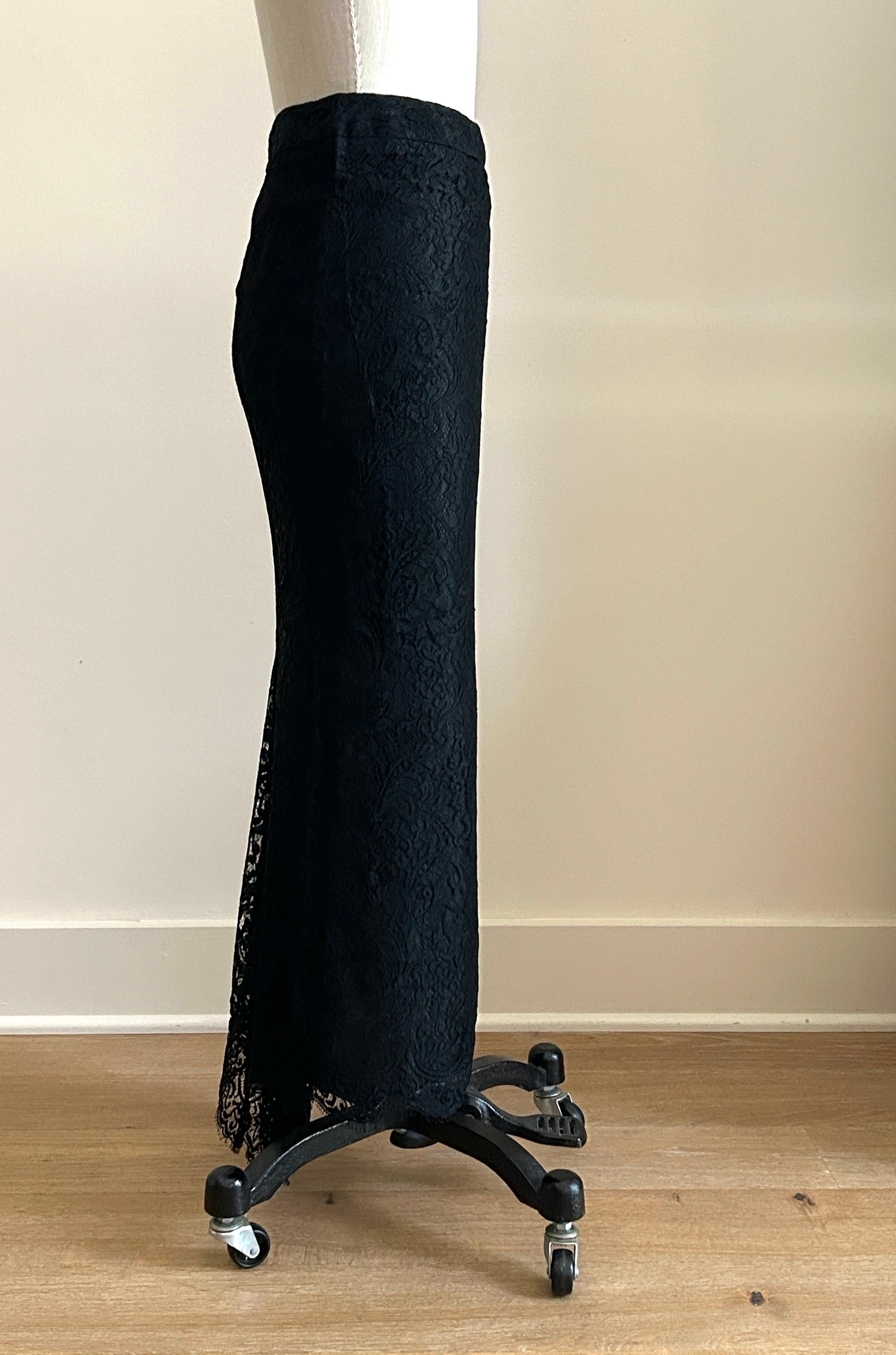 Noir Alexander McQueen - Jupe fourreau longue en dentelle noire, vintage, années 1990 en vente