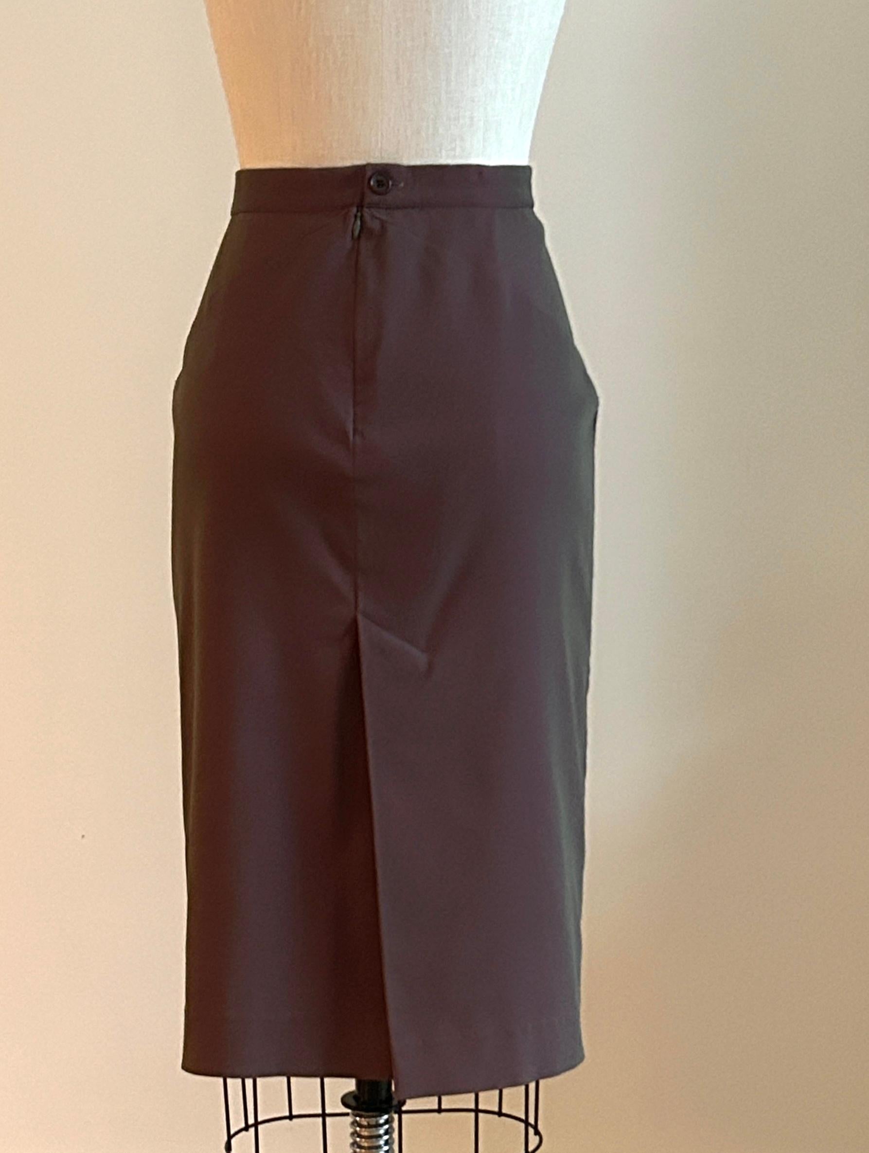 Alexander McQueen Vintage 1990s Grayish Red Pencil Skirt In Good Condition For Sale In San Francisco, CA