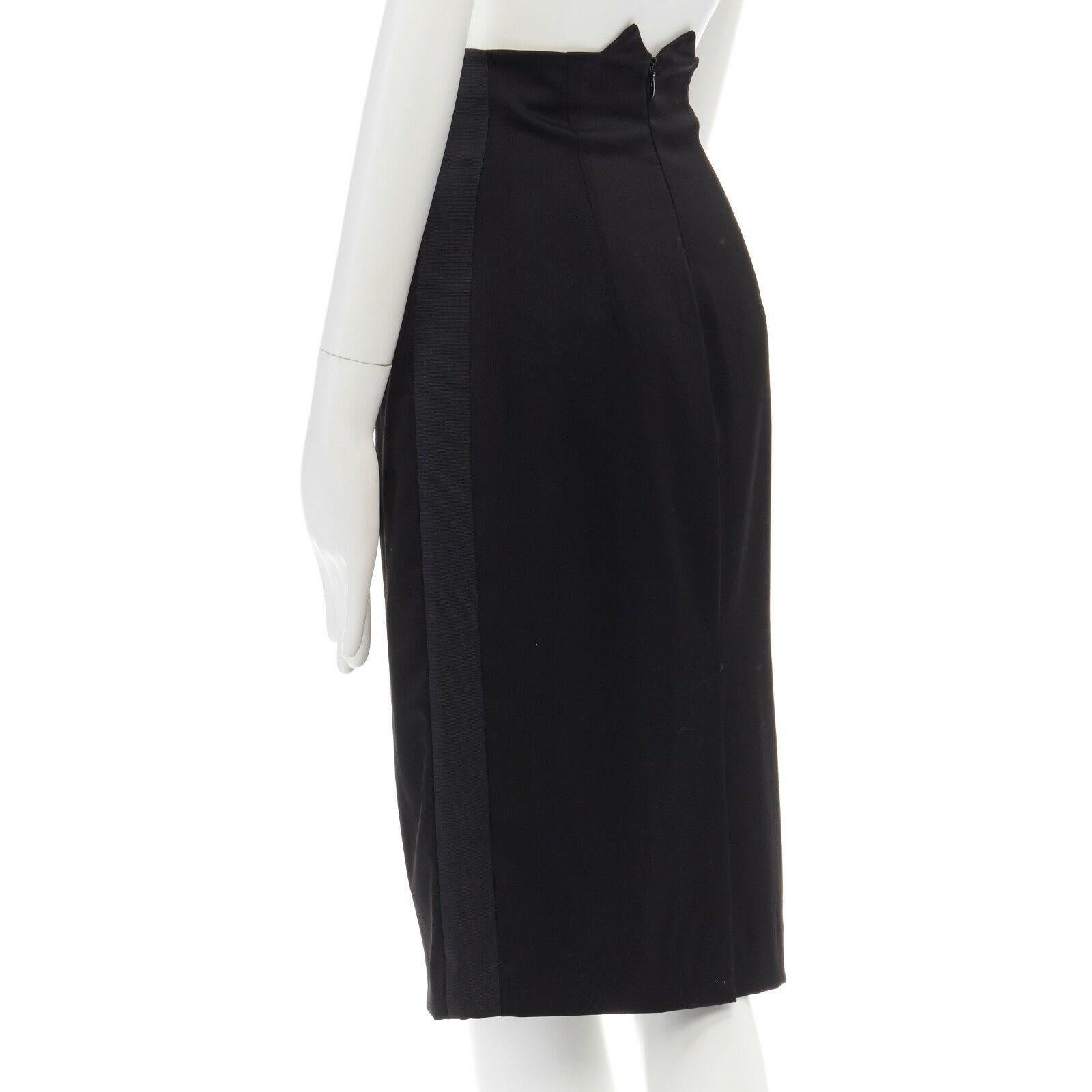 ALEXANDER MCQUEEN Vintage 2008 black military embroidered pencil skirt IT38 26