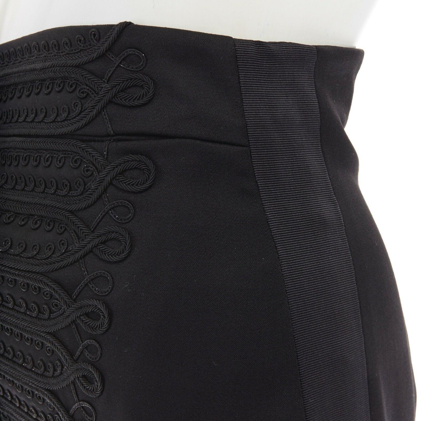 ALEXANDER MCQUEEN Vintage 2008 black military embroidered pencil skirt IT38 26