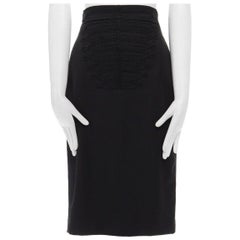 ALEXANDER MCQUEEN Vintage 2008 black military embroidered pencil skirt IT38 26"