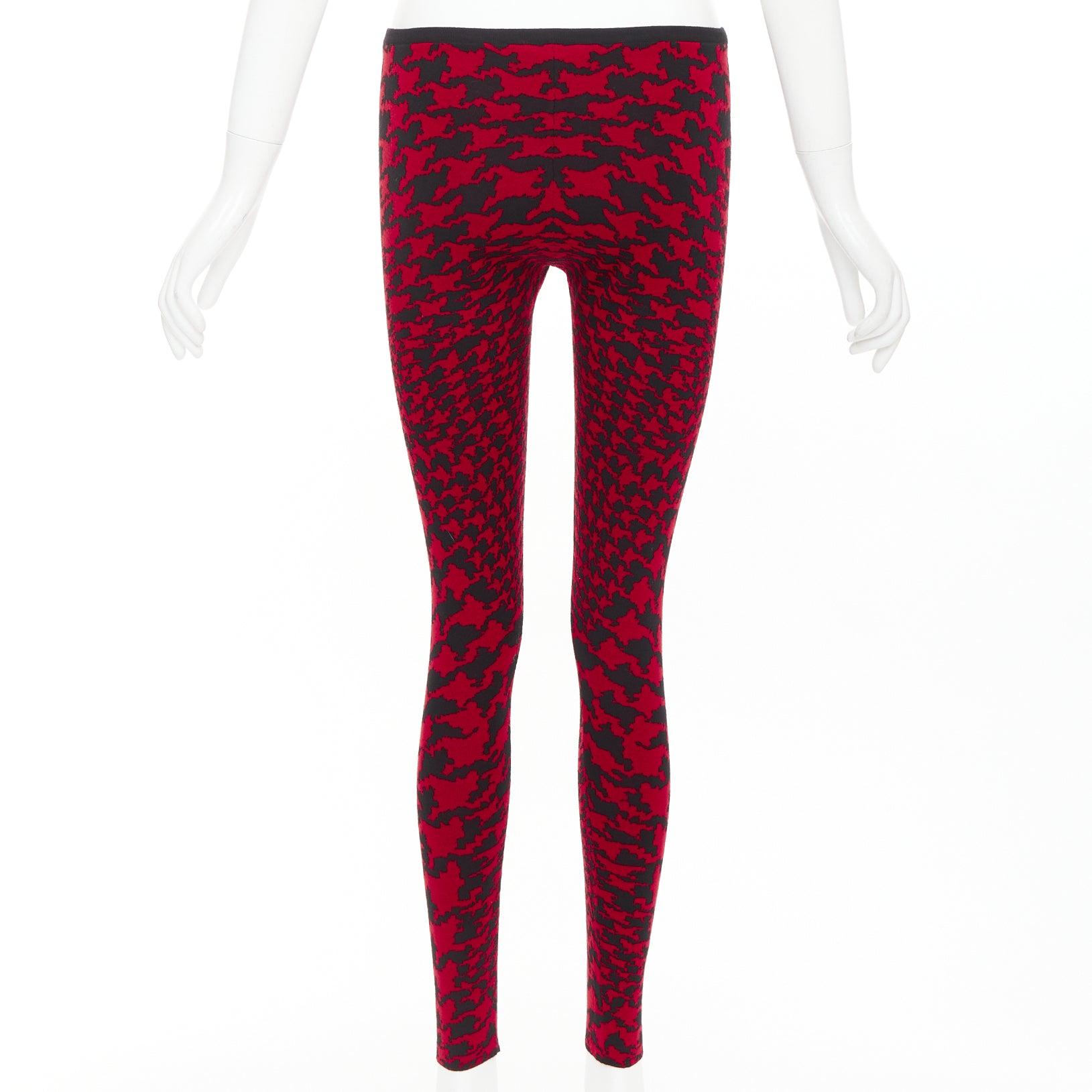 Women's ALEXANDER MCQUEEN Vintage 2009 Horn Plenty houndstooth knit leggings XS For Sale