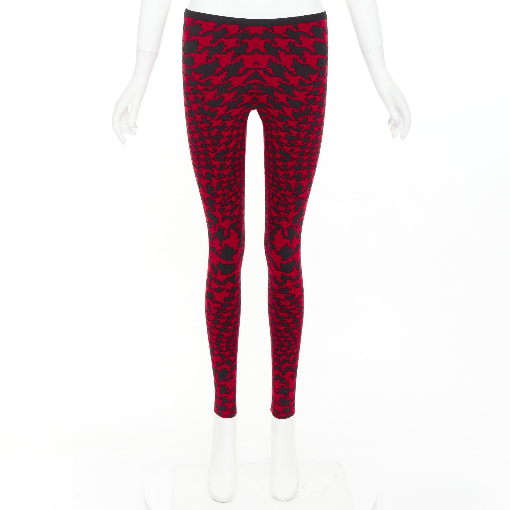 ALEXANDER MCQUEEN Vintage 2009 Horn Plenty houndstooth knit leggings XS For Sale 4