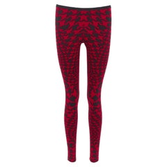 ALEXANDER MCQUEEN Vintage 2009 Horn Plenty houndstooth knit leggings XS