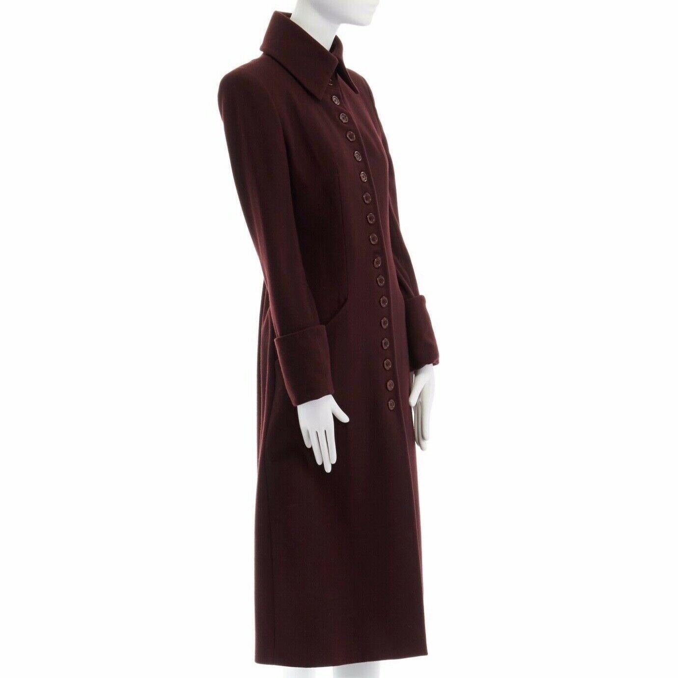 Women's ALEXANDER MCQUEEN Vintage AW98 Joan red wool victorian button down coat IT40 S