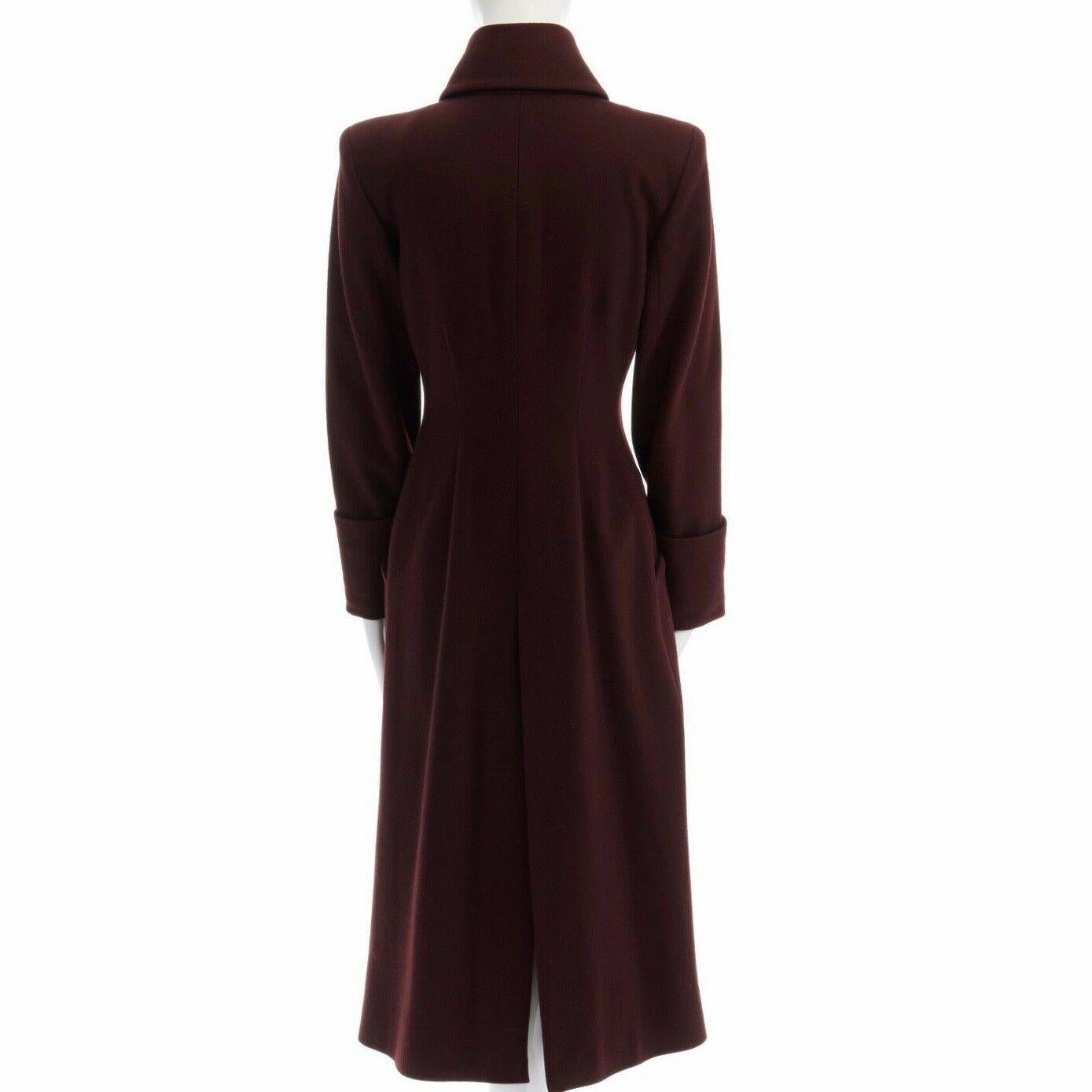 ALEXANDER MCQUEEN Vintage AW98 Joan red wool victorian button down coat IT40 S 1
