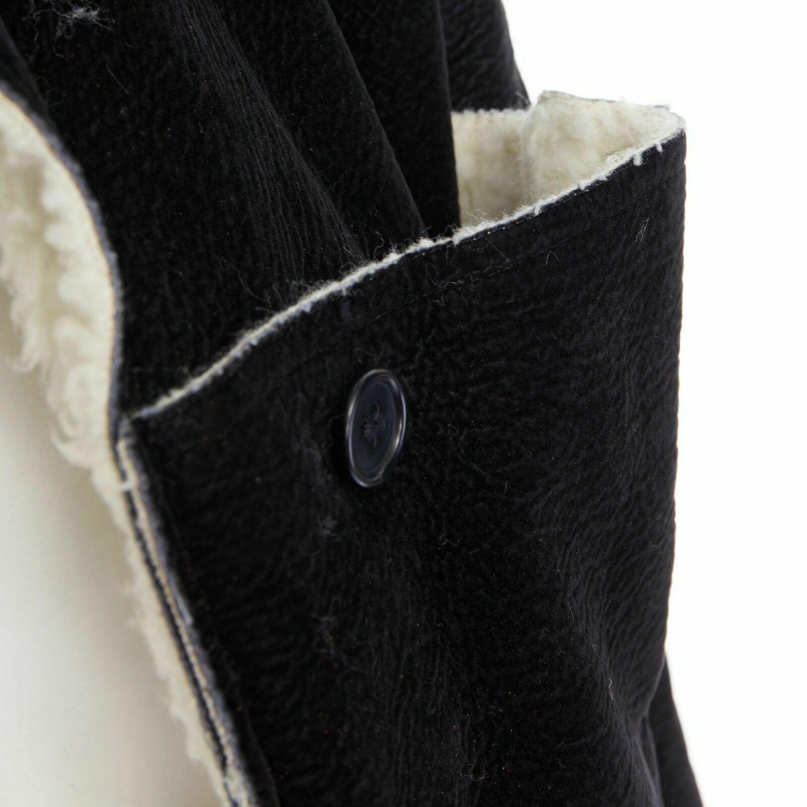 ALEXANDER MCQUEEN Vintage black faux shearling lined long coat jacket IT42 US4 S 4