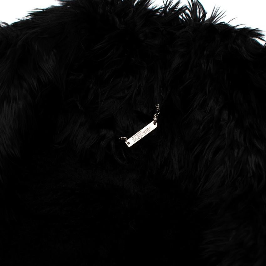 Donna Giacca vintage in pelle scamosciata e pelliccia di capra di Alexander McQueen in vendita