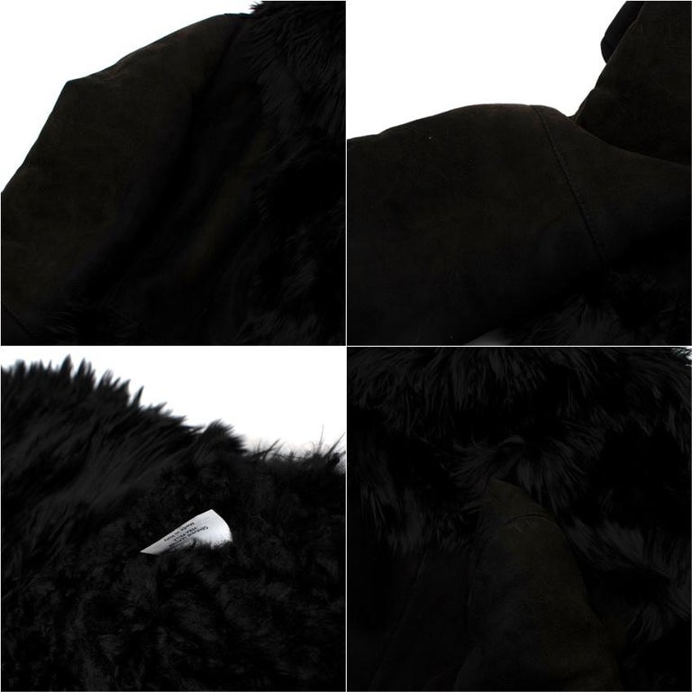 Alexander McQueen Vintage Black Suede and Goat Fur Jacket For Sale at 1stDibs