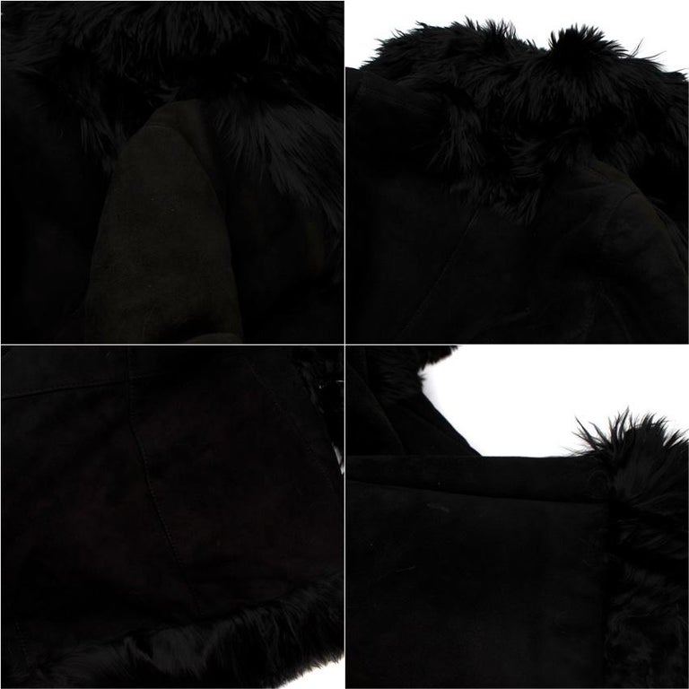 Alexander McQueen Vintage Black Suede and Goat Fur Jacket For Sale at 1stDibs