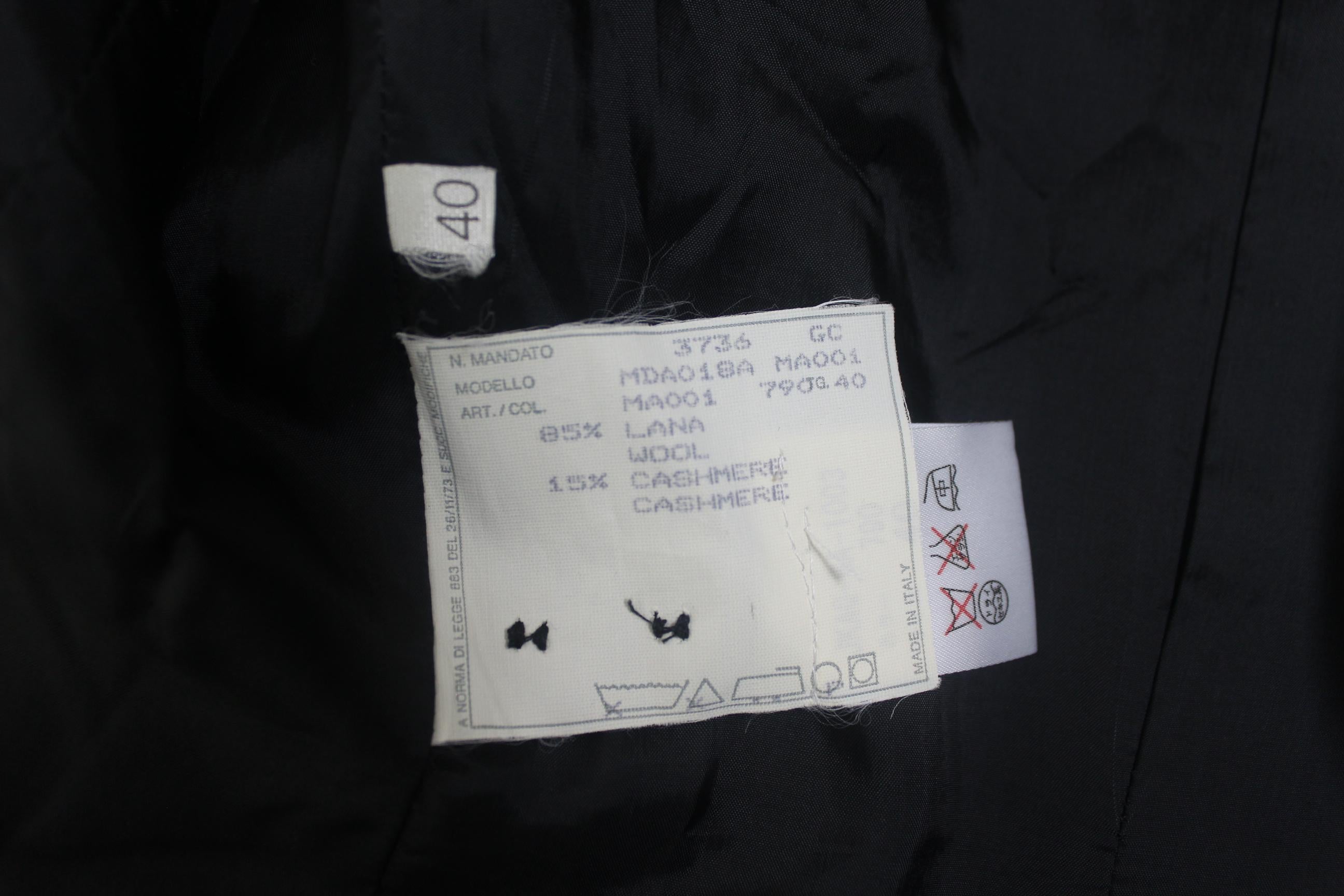 Alexander McQueen Vintage Black Wool and Cashmere Jacket For Sale 7