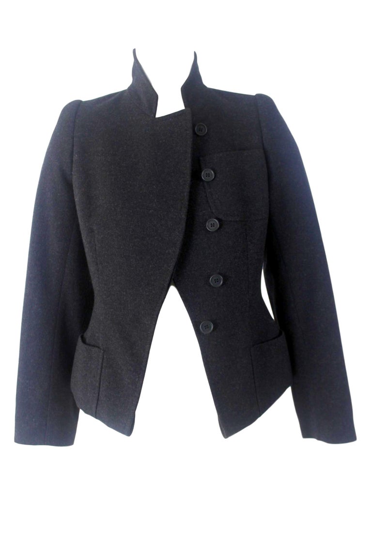 Alexander McQueen Vintage Black Wool and Cashmere Jacket For Sale at ...