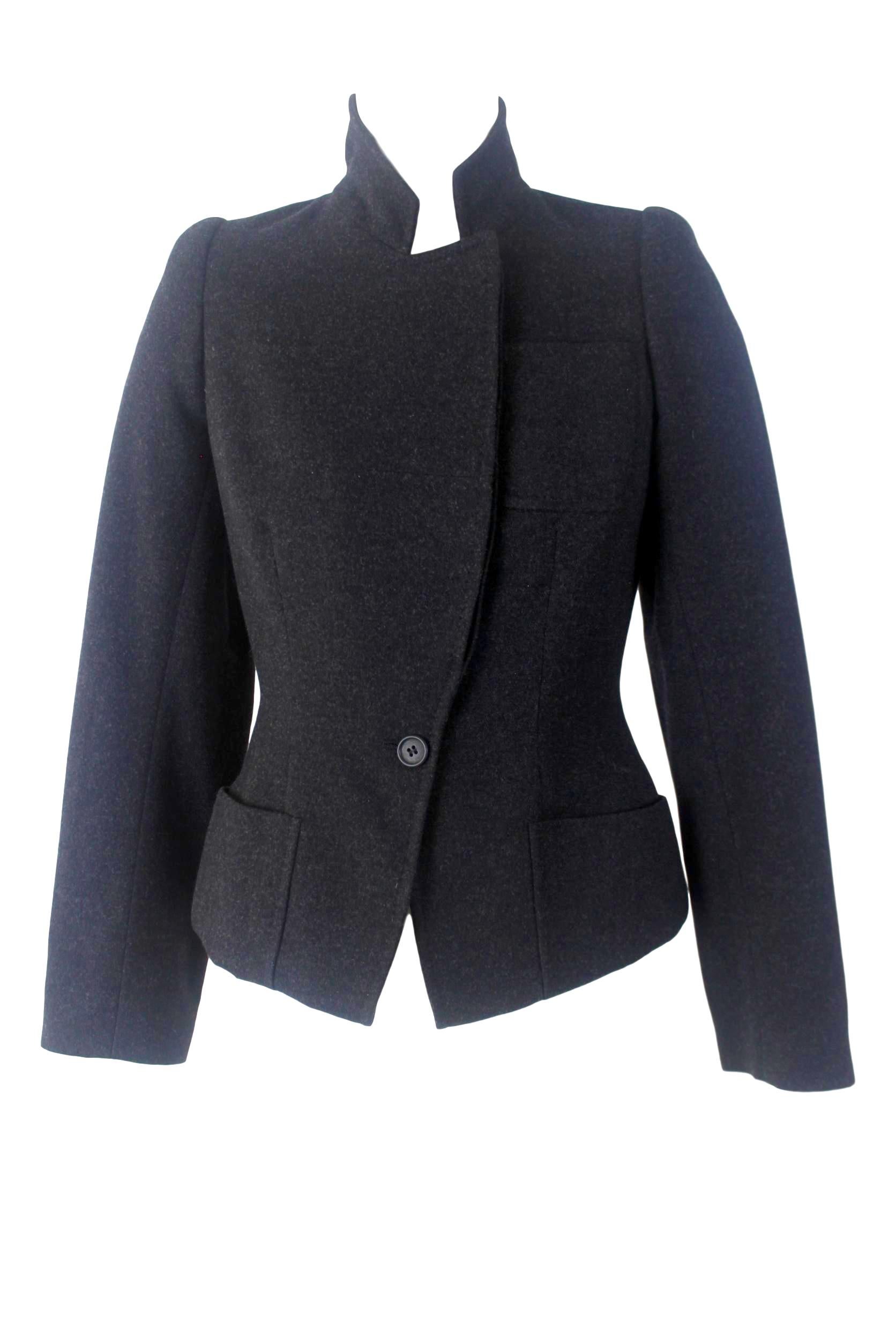 Alexander McQueen Vintage Black Wool and Cashmere Jacket In Excellent Condition For Sale In Bath, GB