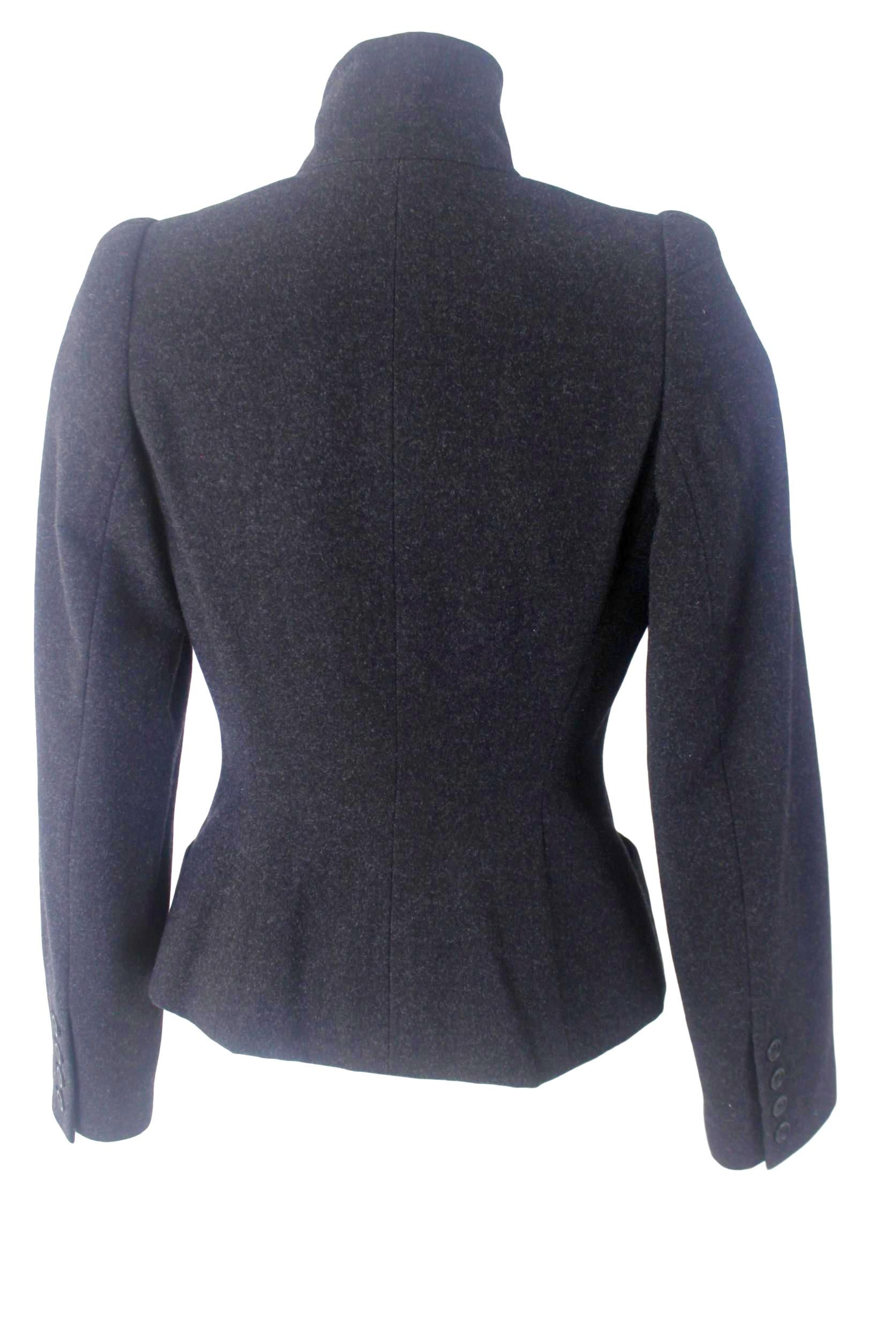 Alexander McQueen Vintage Black Wool and Cashmere Jacket For Sale 1