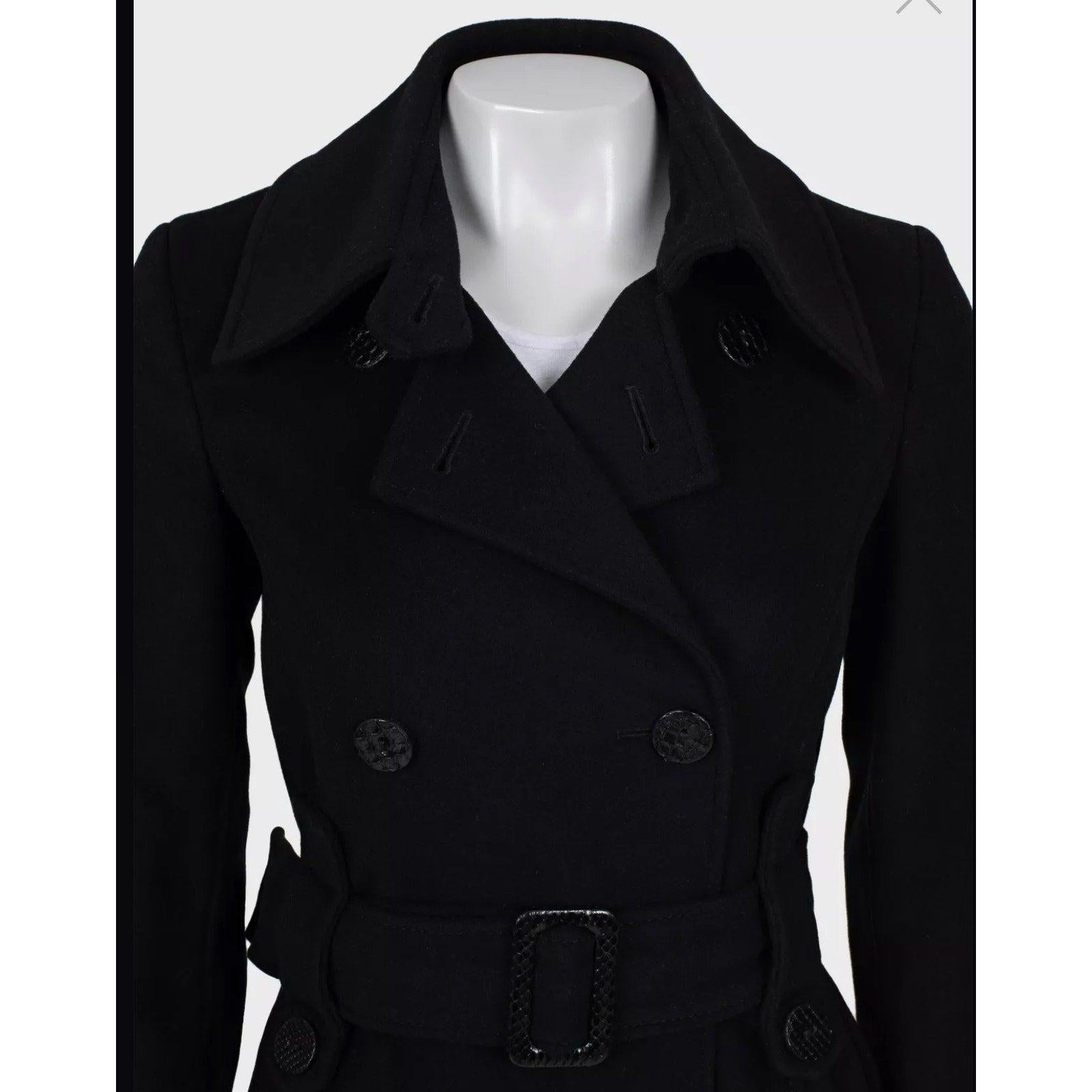 Alexander McQueen Cappotto vintage in lana nera - Taglia S / IT40 In condizioni buone in vendita a Krakow, PL