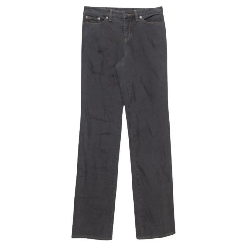 Alexander McQueen Vintage Dark Grey Sanded Denim Straight Leg Jeans S For Sale