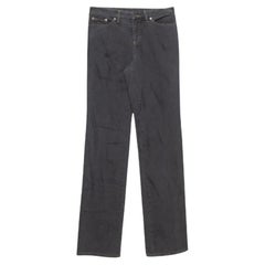 Alexander McQueen Vintage Dark Grey Sanded Denim Straight Leg Jeans S