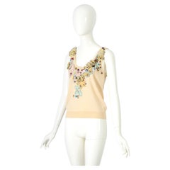 Alexander McQueen vintage hand embroidered and button embellished knit top.