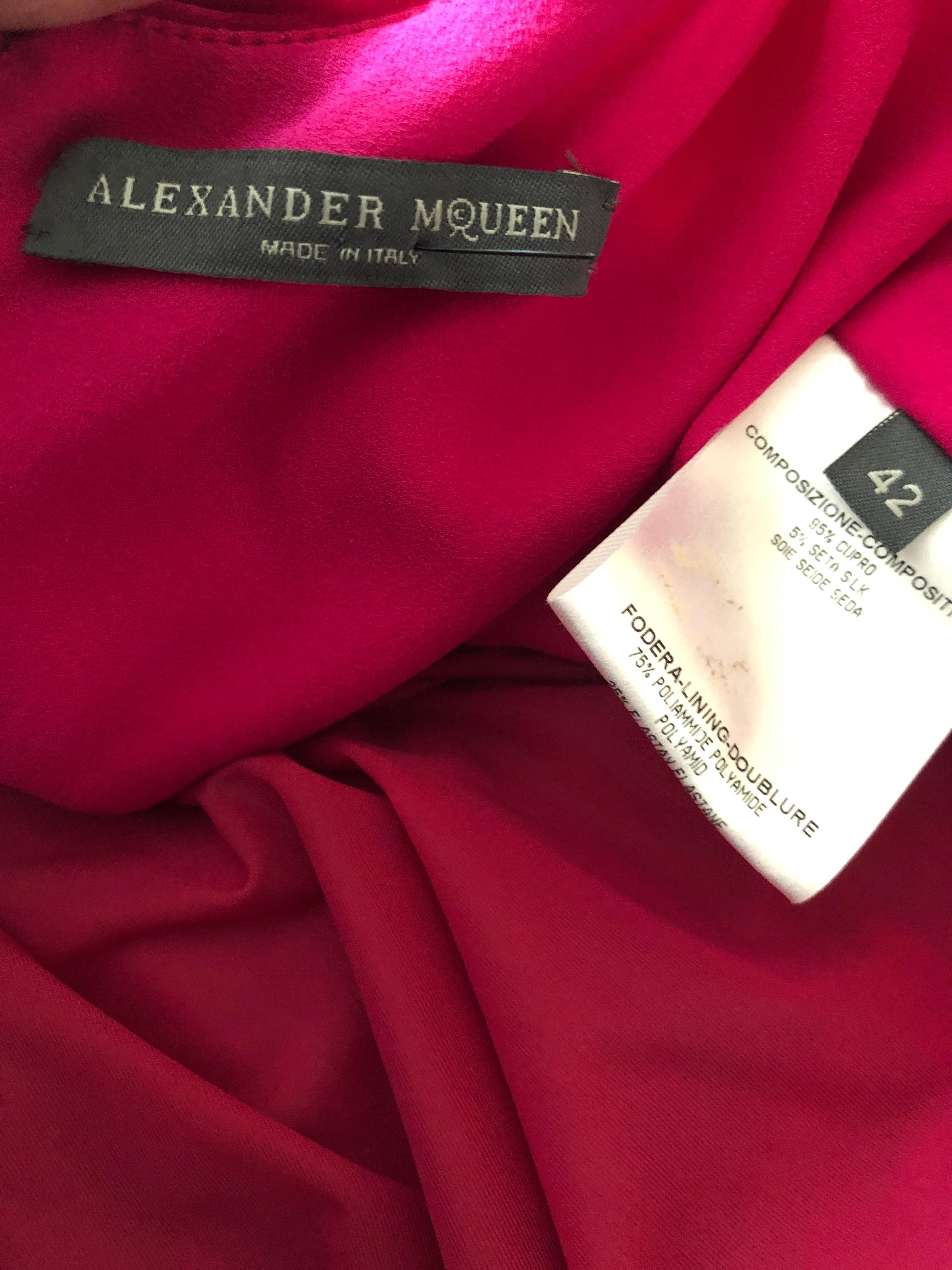 Alexander McQueen Vintage Keyhole Halter Style Evening Dress w Fishtail Train For Sale 5