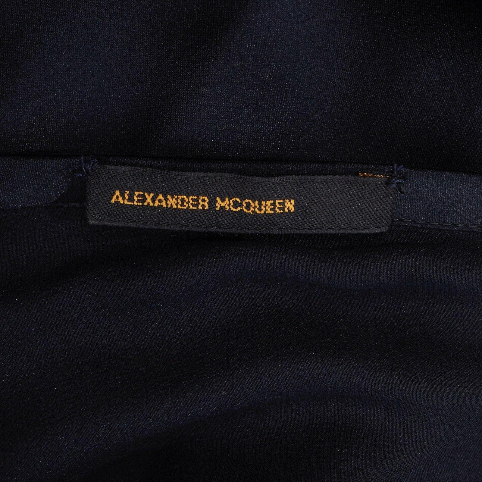 ALEXANDER MCQUEEN Vintage SS97 black sheer mesh bird silk dress M IT42 US6 6