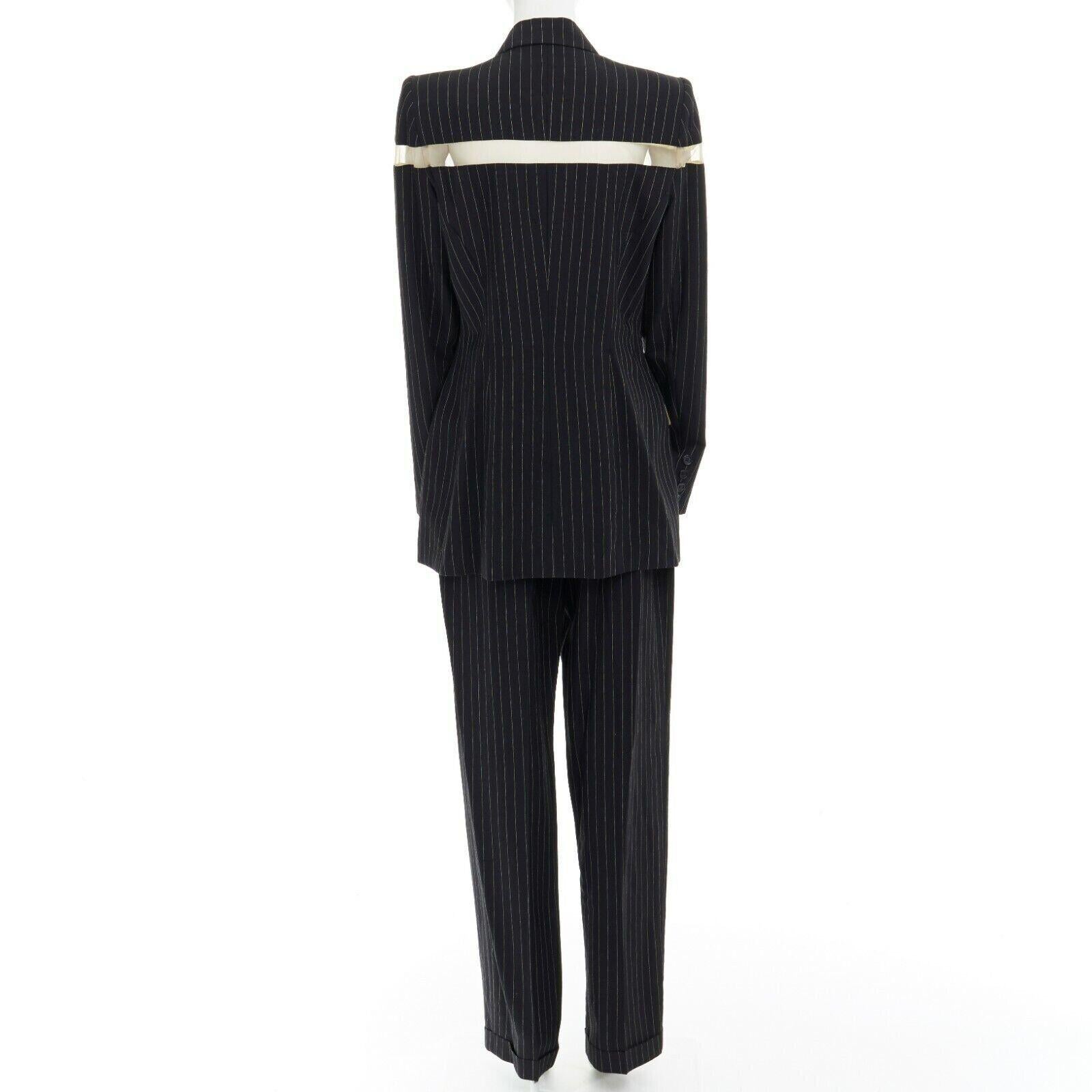 Women's ALEXANDER MCQUEEN Vintage SS98 vintage deconstructed jacket pant suit IT46 L