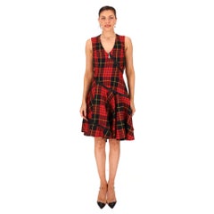 Alexander McQueen Vintage Tartan Wool Zip Dress