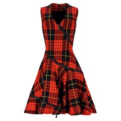 Alexander McQueen Vintage Tartan Wool Zip Dress