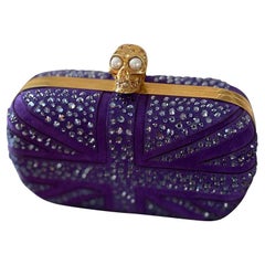 ALEXANDER MCQUEEN VIOLET CRYSTAL EMBELLISHED CLUTCH Bag