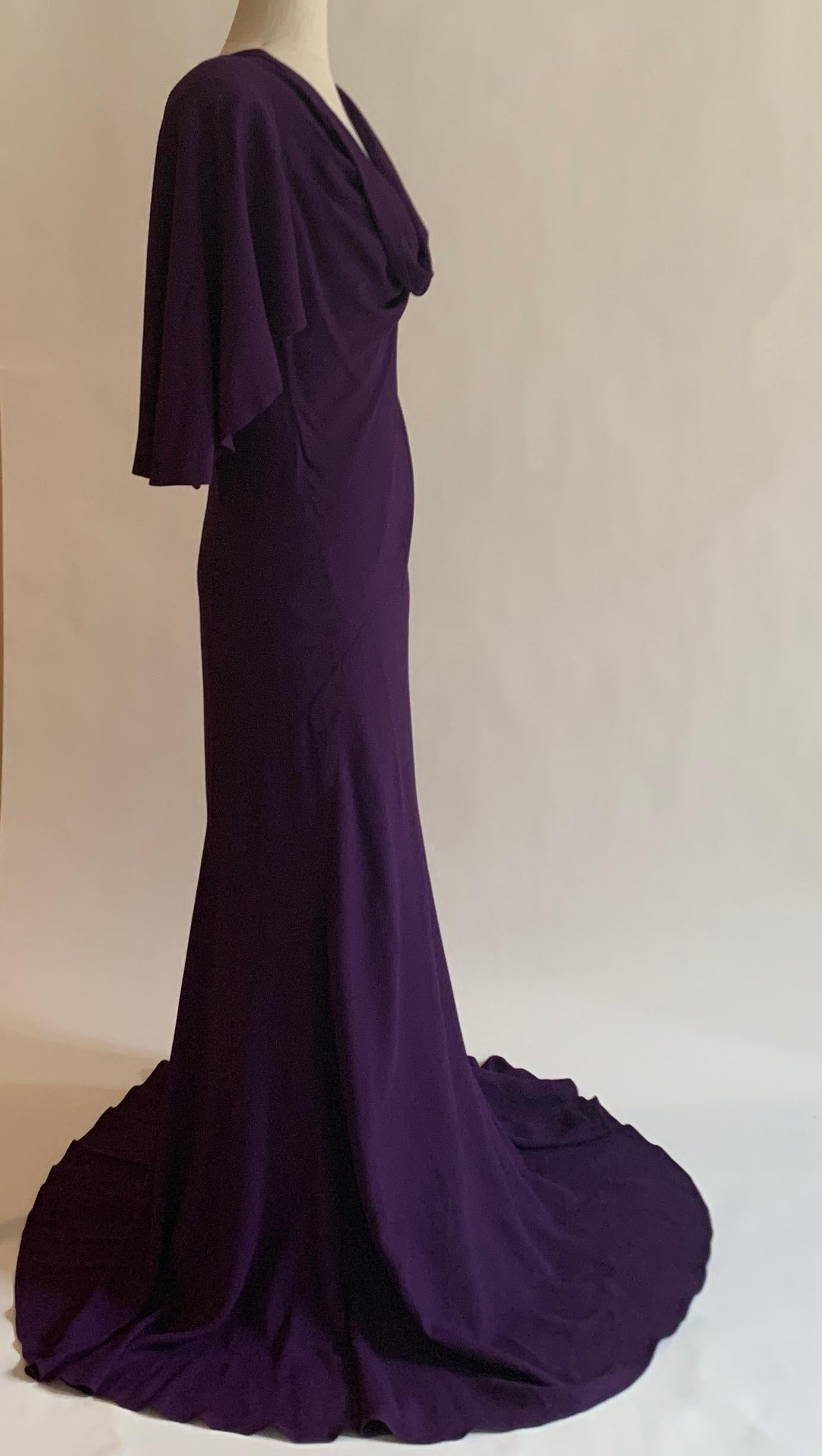 purple cape dress