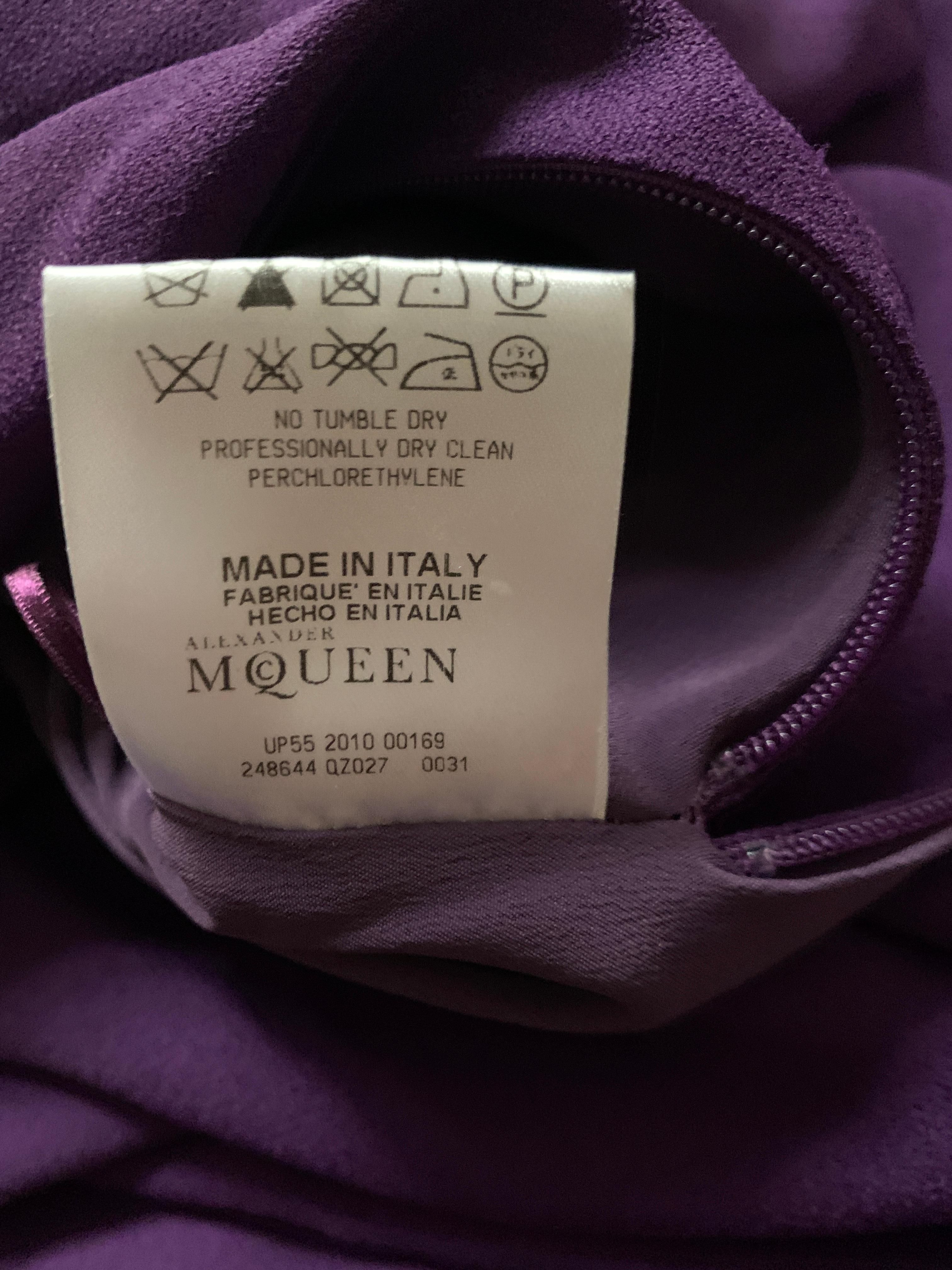 Alexander McQueen 2010 Violet Purple Cape Back Gown 1