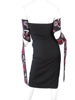 Alexander McQueen Voss Embroidered Strapless Wrap Around Dress, 2001