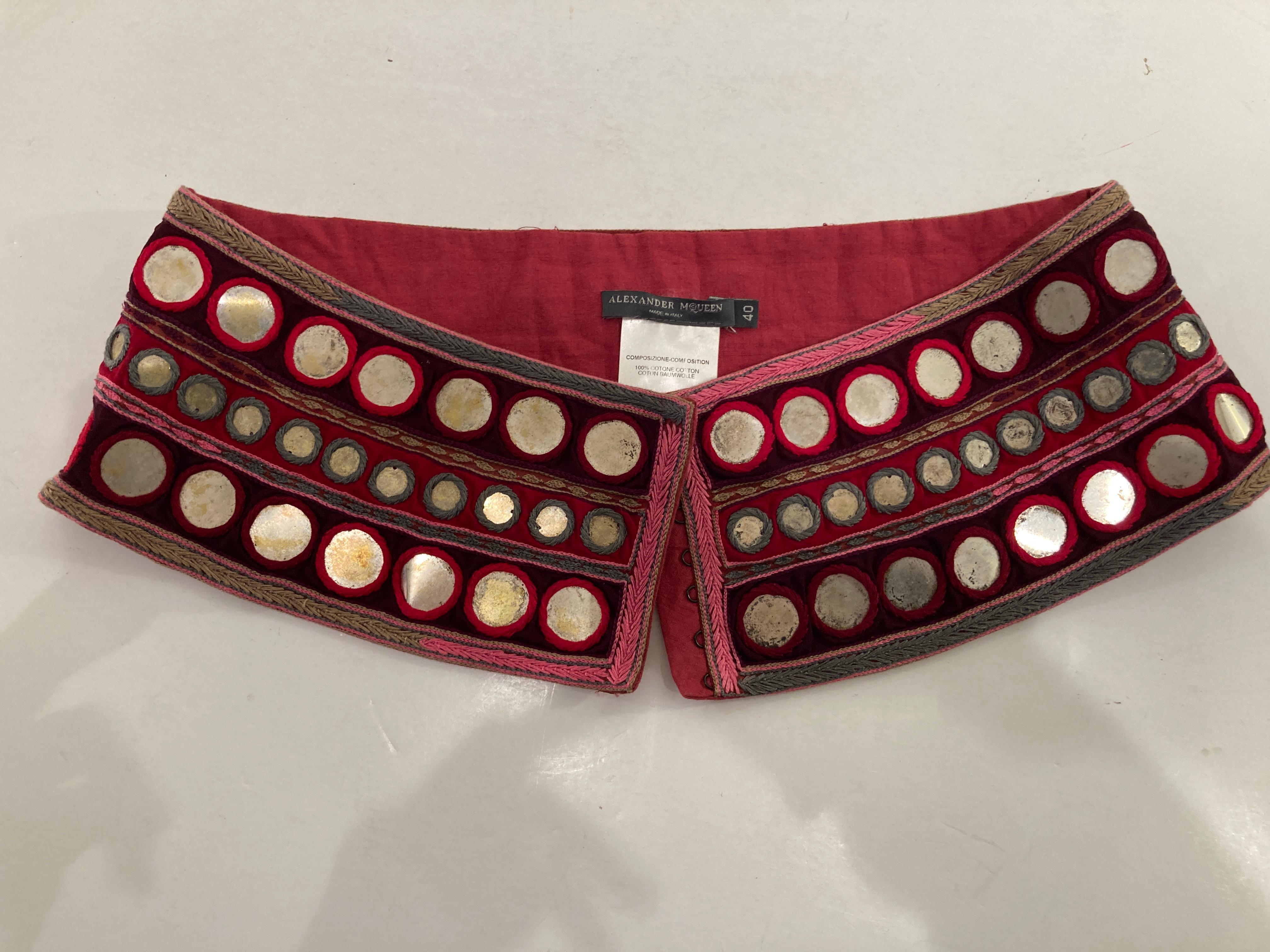 Alexander McQueen Waist Belt Cotton Embroidered India Inspired For Sale 2
