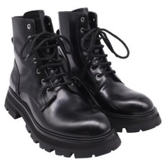 Alexander McQueen Wander Exaggerated Sole Boots in Black Leather