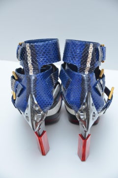 ALEXANDER MCQUEEN  "Warrior" Maya Python Platform Sandals 38 NEW