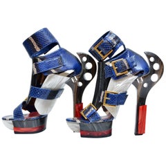ALEXANDER MCQUEEN  "Guerrero" Maya Pitón Sandalias Plataforma 38 NUEVO