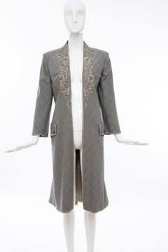 Alexander McQueen Wessex Glen Plaid Bullion Wire Embroidered Coat, Spring 2002