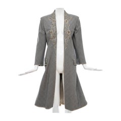 Alexander McQueen Wessex Glen Plaid Bullion Wire Embroidered Coat, Spring 2002