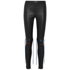 Alexander McQueen Whipstitched Stretch-Leather Leggings