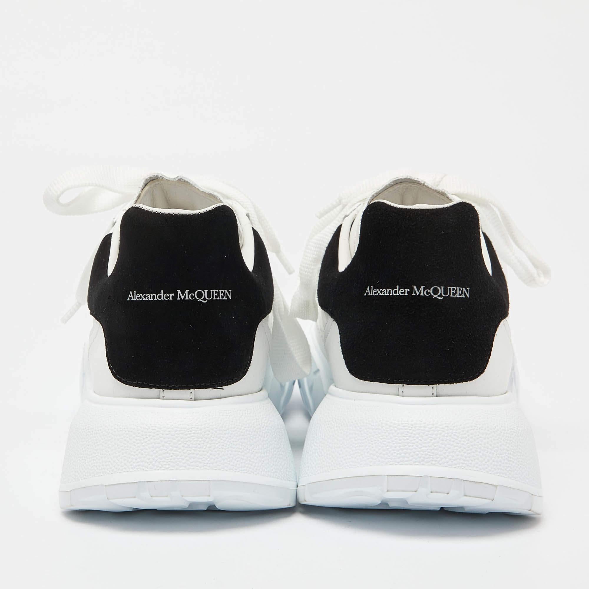 Men's Alexander McQueen White/Black Leather And Suede Oversized Sneakers Size 39