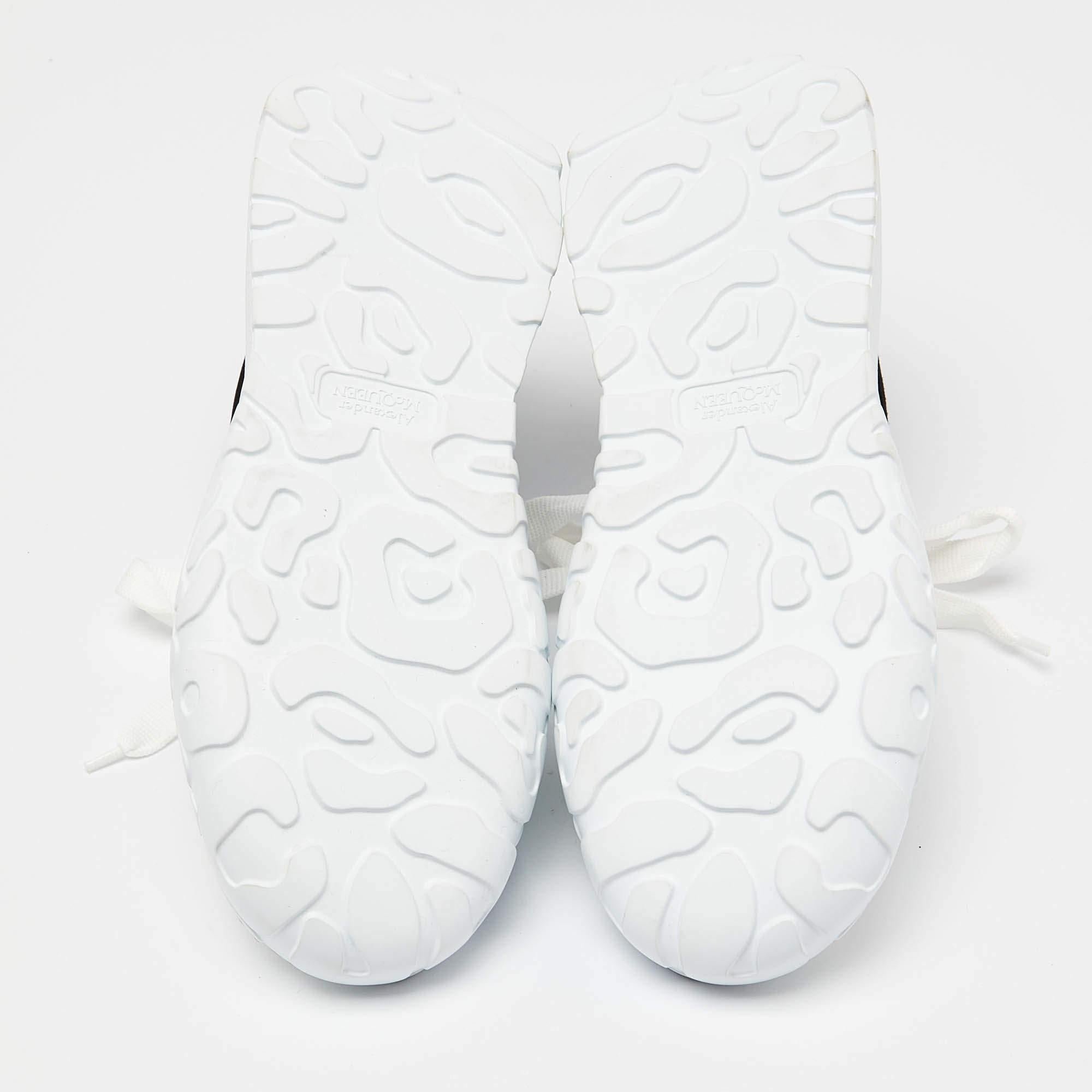 Alexander McQueen White/Black Leather And Suede Oversized Sneakers Size 39 1